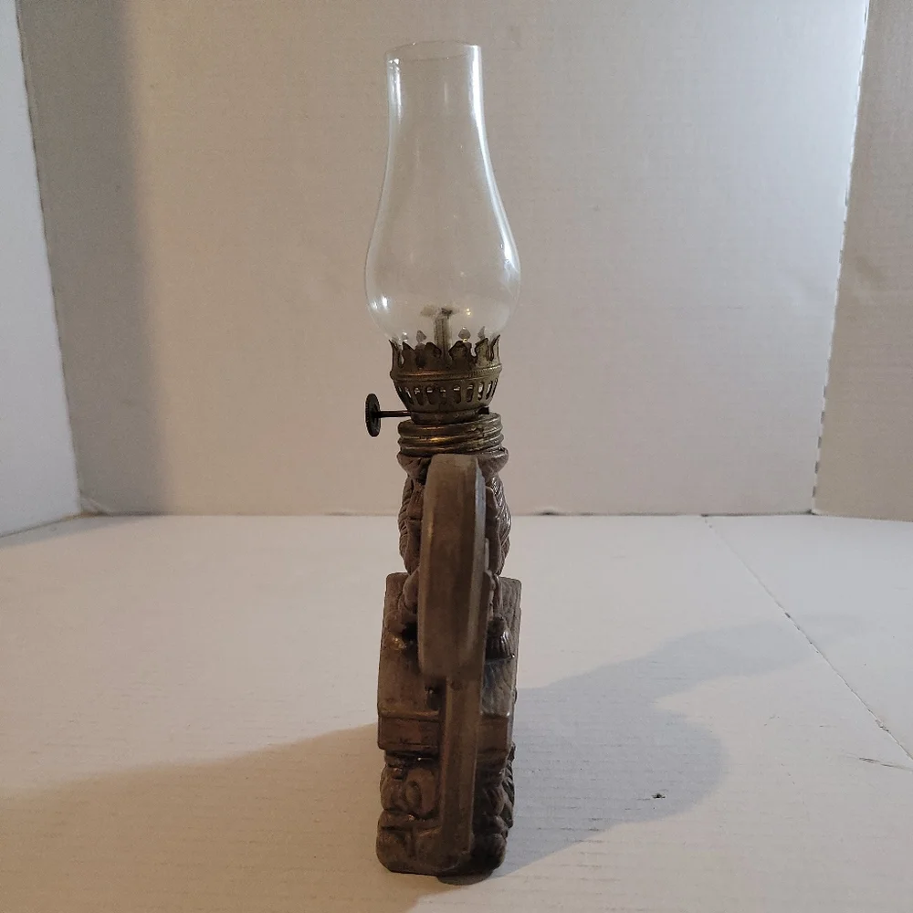 Vintage Spinning Wheel Ceramic Oil Lamp Made In Japan